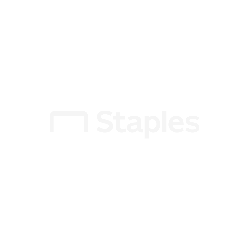 Staples Logo in White with arch bend before word staples.